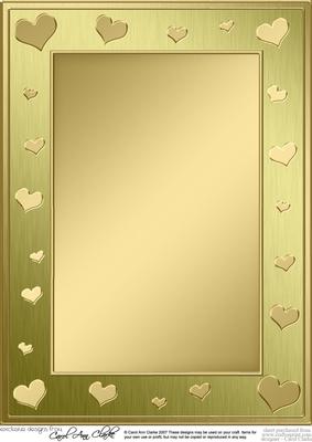 A4 Metallic Romantic Hearts Plain Card Base