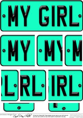 My Girl Novelty Number Plate with Side Stacker