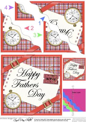 Tartan Fathers Day Wavy Corner