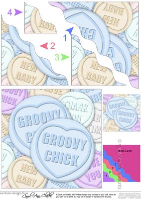 Groovy Chick Sweet Heart Wavy Corner Side Stacker Topper