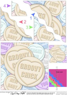 Groovy Chick Sweet Heart Wavy Corner Side Stacker Topper