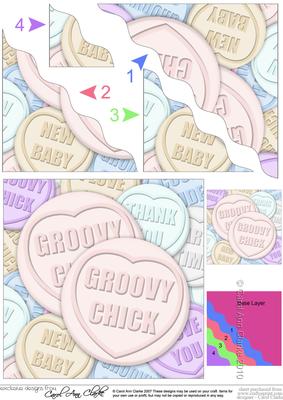 Groovy Chick Sweet Heart Wavy Corner Side Stacker Topper