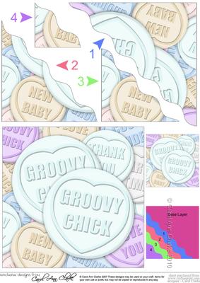 Groovy Chick Sweet Heart Wavy Corner Side Stacker Topper