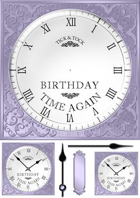 8 x 8 Birthday Clock Topper with 3D Decoupage Hands