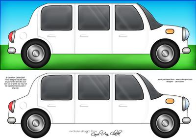 Large Dl Stretch Limo Quick Card with 3D Decoupage