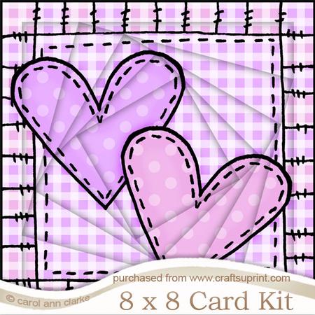 8 x 8 Baby Girl Hearts Twisted Tunnel Card Kit