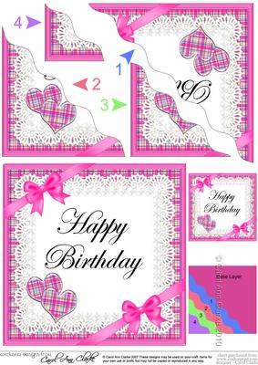 Tartan Happy Birthday Wavy Corner