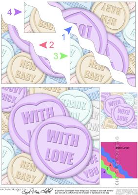 With Love Sweet Heart Wavy Corner Side Stacker Topper