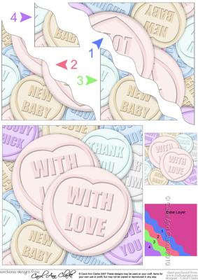 With Love Sweet Heart Wavy Corner Side Stacker Topper