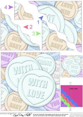 With Love Sweet Heart Wavy Corner Side Stacker Topper