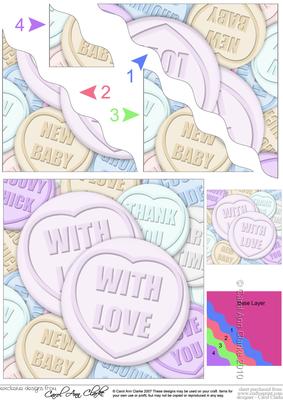 With Love Sweet Heart Wavy Corner Side Stacker Topper