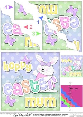 Hoppy Easter Mum Easter Bunny Girl Felties Wavy Corner