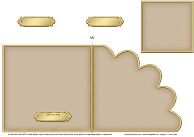 Cut and Fold Shell Corner Card Plain Card Base