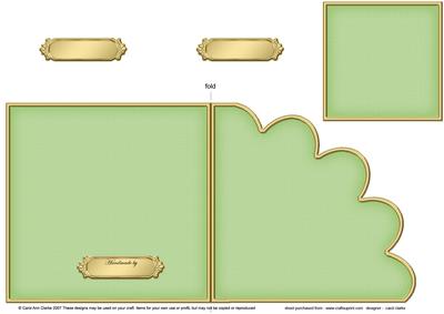Cut and Fold Shell Corner Card Plain Card Base