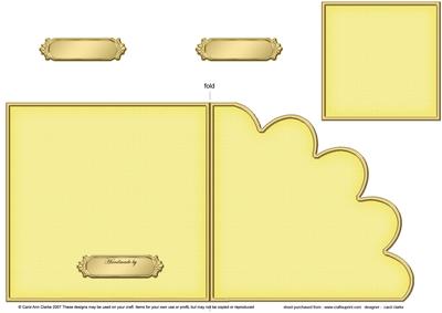 Cut and Fold Shell Corner Card Plain Card Base