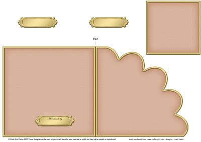 Cut and Fold Shell Corner Card Plain Card Base