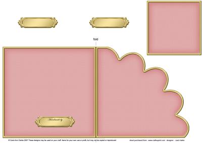 Cut and Fold Shell Corner Card Plain Card Base