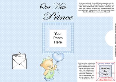 Add a Photo New Baby Boy with Easy Fold Frame