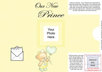 Add a Photo New Baby Boy with Easy Fold Frame