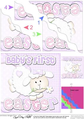 Baby Girl's First Easter Lamb Felties Wavy Corner