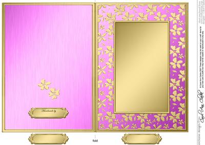 5 x 7 Metallic Flowers Plain Card Base