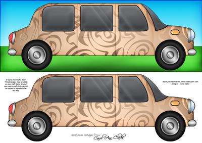 Large Dl Metallic Stretch Limo Quick Card with 3D Decoupage