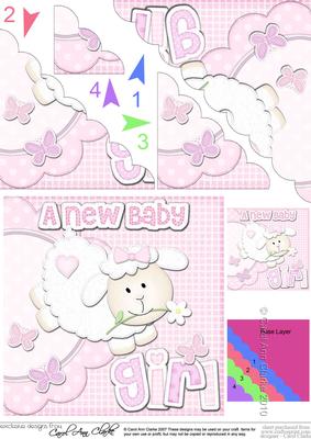 A New Baby Girl Lamb Felties Scallop Corner