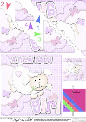A New Baby Girl Lamb Felties Scallop Corner
