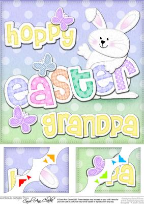 8x8 Happy Easter Grandpa Easter Bunny Boy Felties Topper