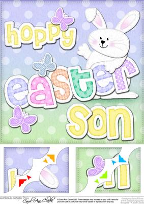 8x8 Happy Easter Son Easter Bunny Boy Felties Topper