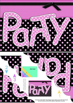 A5 Polka Dot Party Scallop Corner Side Stacker Topper