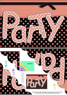 A5 Polka Dot Party Scallop Corner Side Stacker Topper
