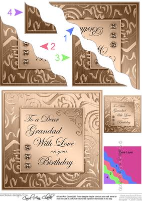 Elegant Metallic Birthday Grandad Wavy Corner Stacker