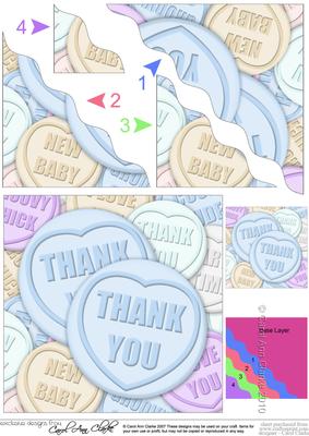 Thank You Sweet Heart Wavy Corner Side Stacker Topper