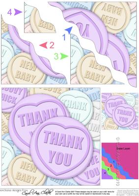 Thank You Sweet Heart Wavy Corner Side Stacker Topper