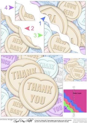 Thank You Sweet Heart Wavy Corner Side Stacker Topper