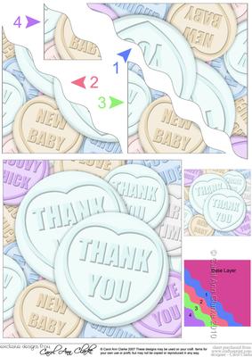 Thank You Sweet Heart Wavy Corner Side Stacker Topper