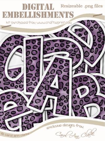 Leopardskin Felties Uppercase Alpha Digital Embellishment