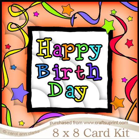 8 x 8 Happy Birthday Kit with Scalloped Corners