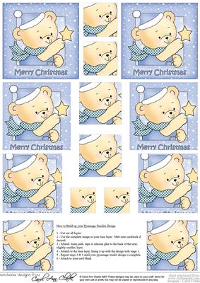 Hunney Bear Robert has a Christmas Star -  Pyramage sheet