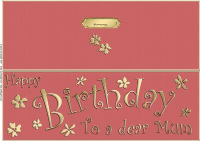 Large Dl Birthday Mum Quick Cut and Fold Card