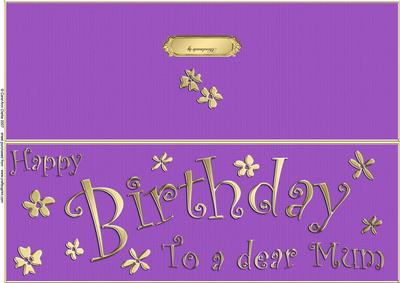 Large Dl Birthday Mum Quick Cut and Fold Card