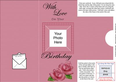 Add a Photo Birthday Roses with Easy Fold Frame