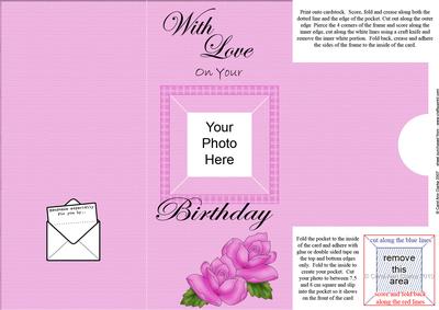 Add a Photo Birthday Roses with Easy Fold Frame