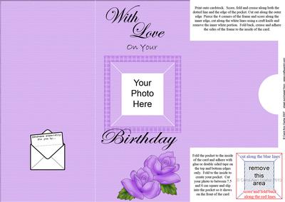 Add a Photo Birthday Roses with Easy Fold Frame