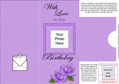Add a Photo Birthday Roses with Easy Fold Frame