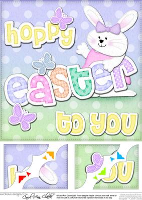 8x8 Hoppy Easter to You Easter Bunny Girl Felties Scalloped