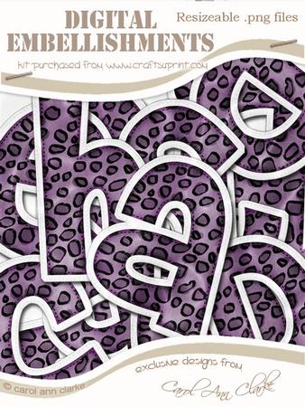 Leopardskin Felties Lowercase Alpha Digital Embellishment