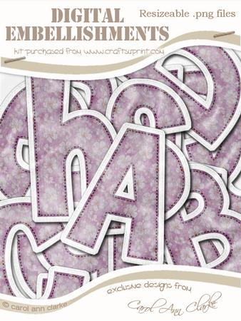 Small Blossom Felties Uppercase Alpha Digital Embellishment