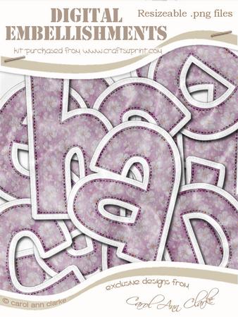 Small Blossom Felties Lowercase Alpha Digital Embellishment